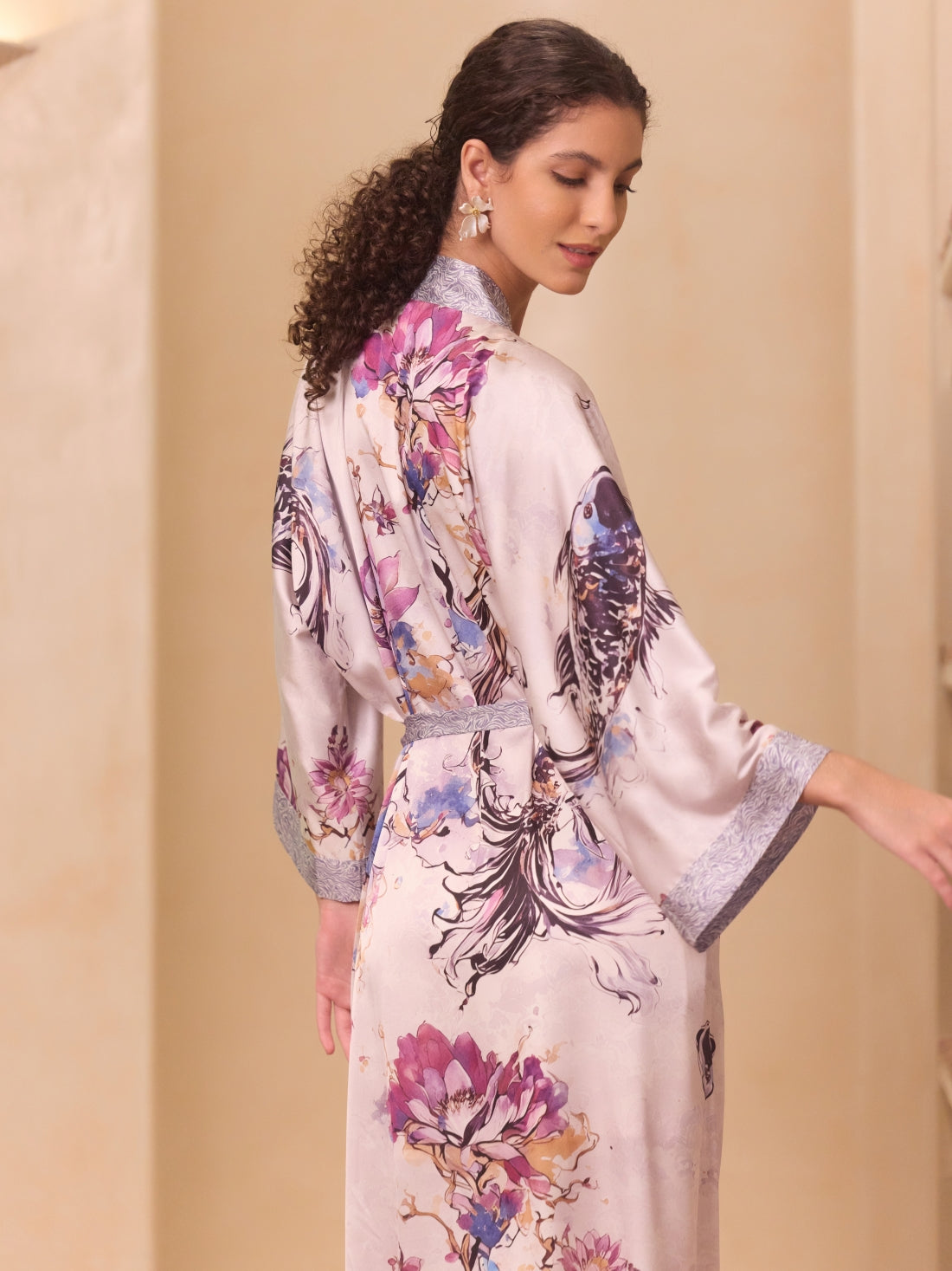 Purple Koi Kimono Robe