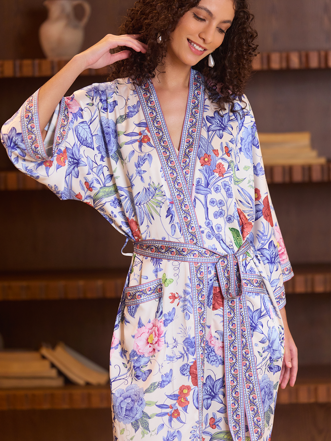 Garden Elegance Kimono Robe
