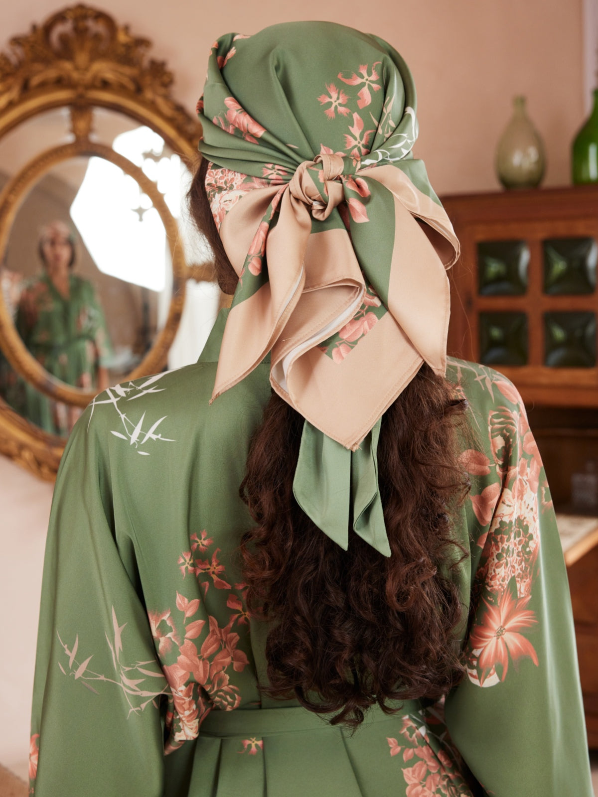 Short Kimono Robe Olive