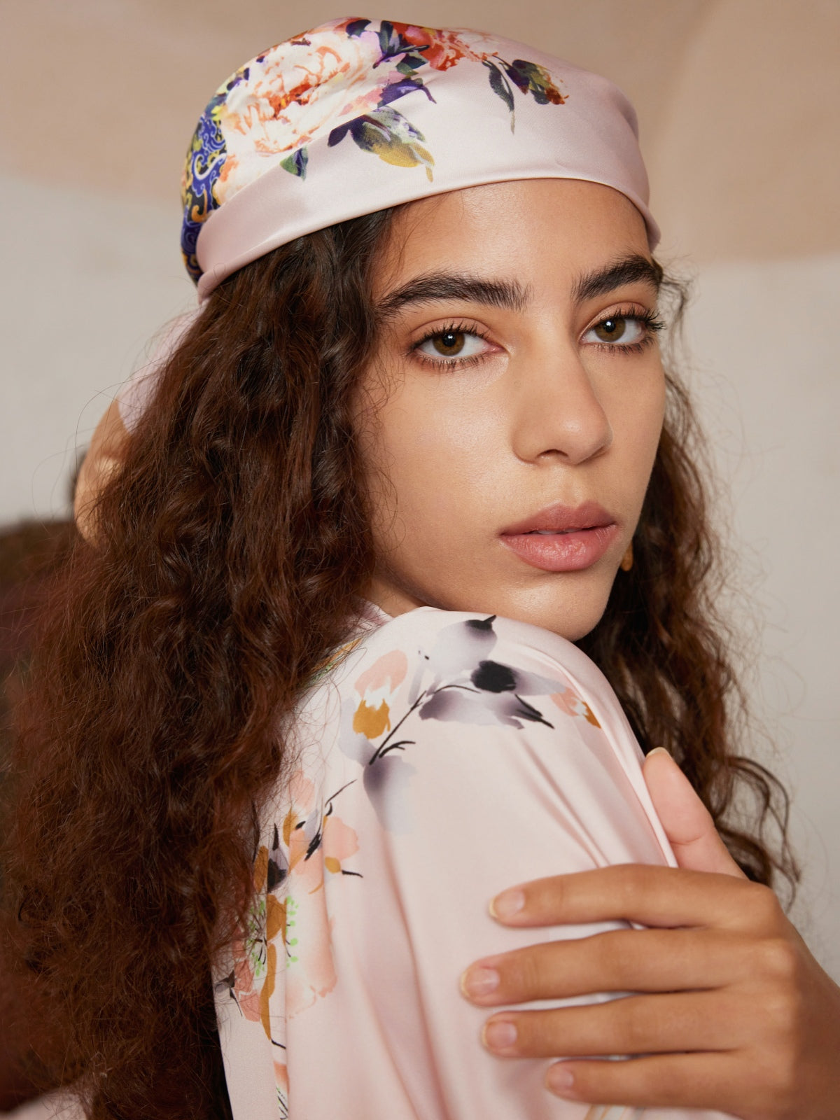 Garden Crane Blush Kimono Robe