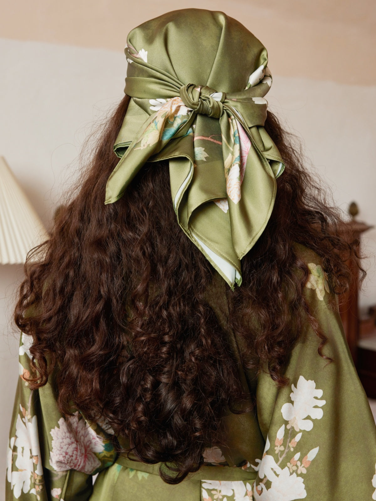 Floral Olive Kimono Robe