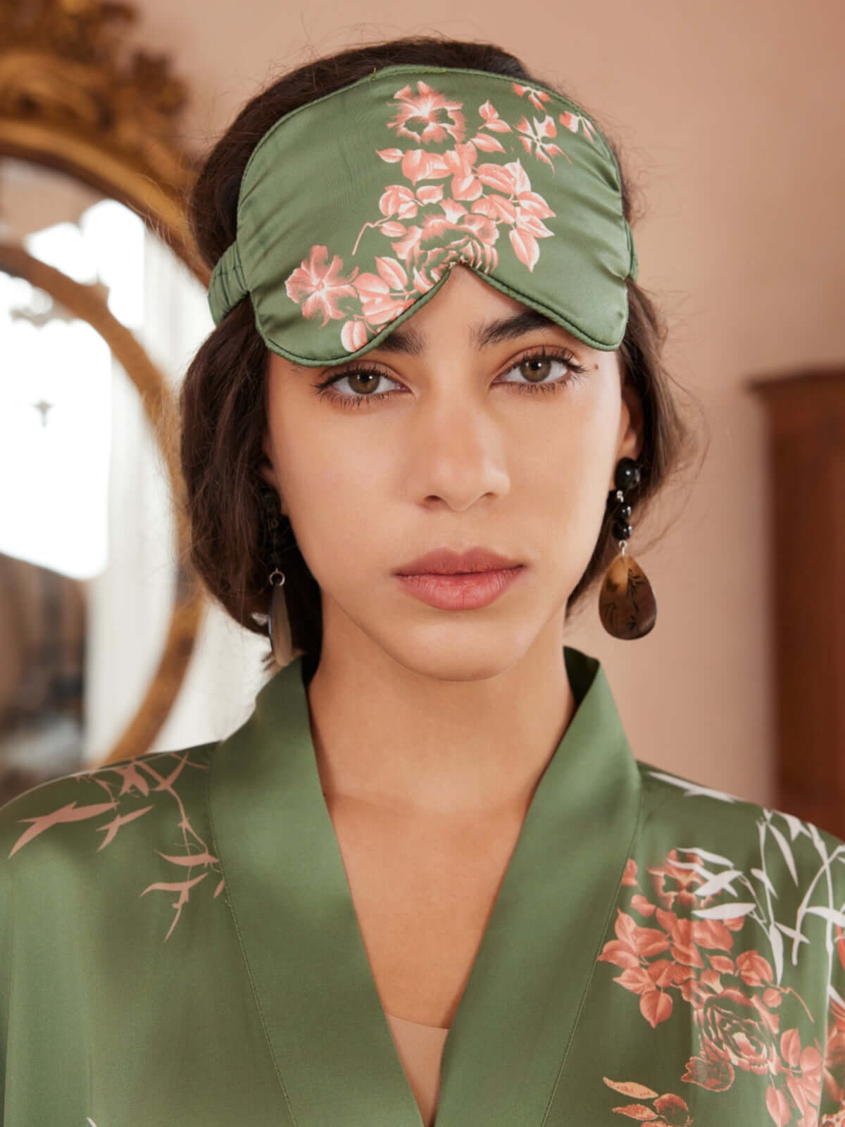 Charmeuse Floral Asian Inspired Sleep Mask