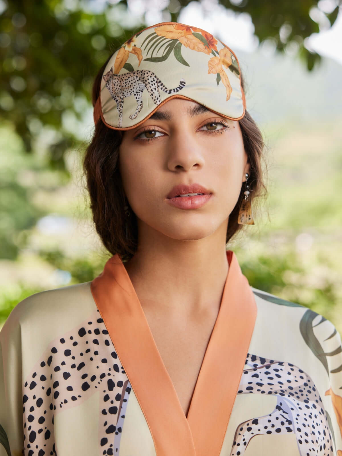 Leopard Charmeuse Asian Inspired Sleep Mask