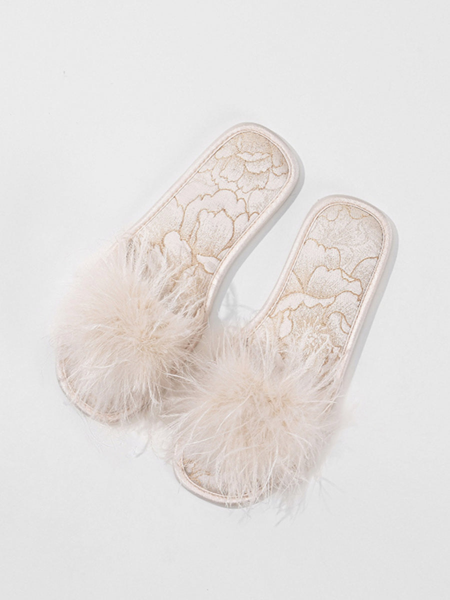 Oriental-Inspired Jacquard Slippers