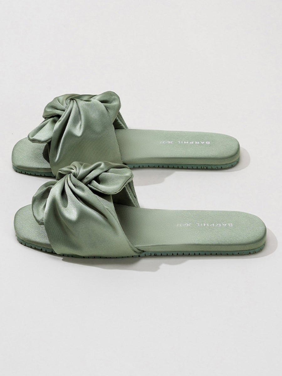 Silky Satin Bow Slippers