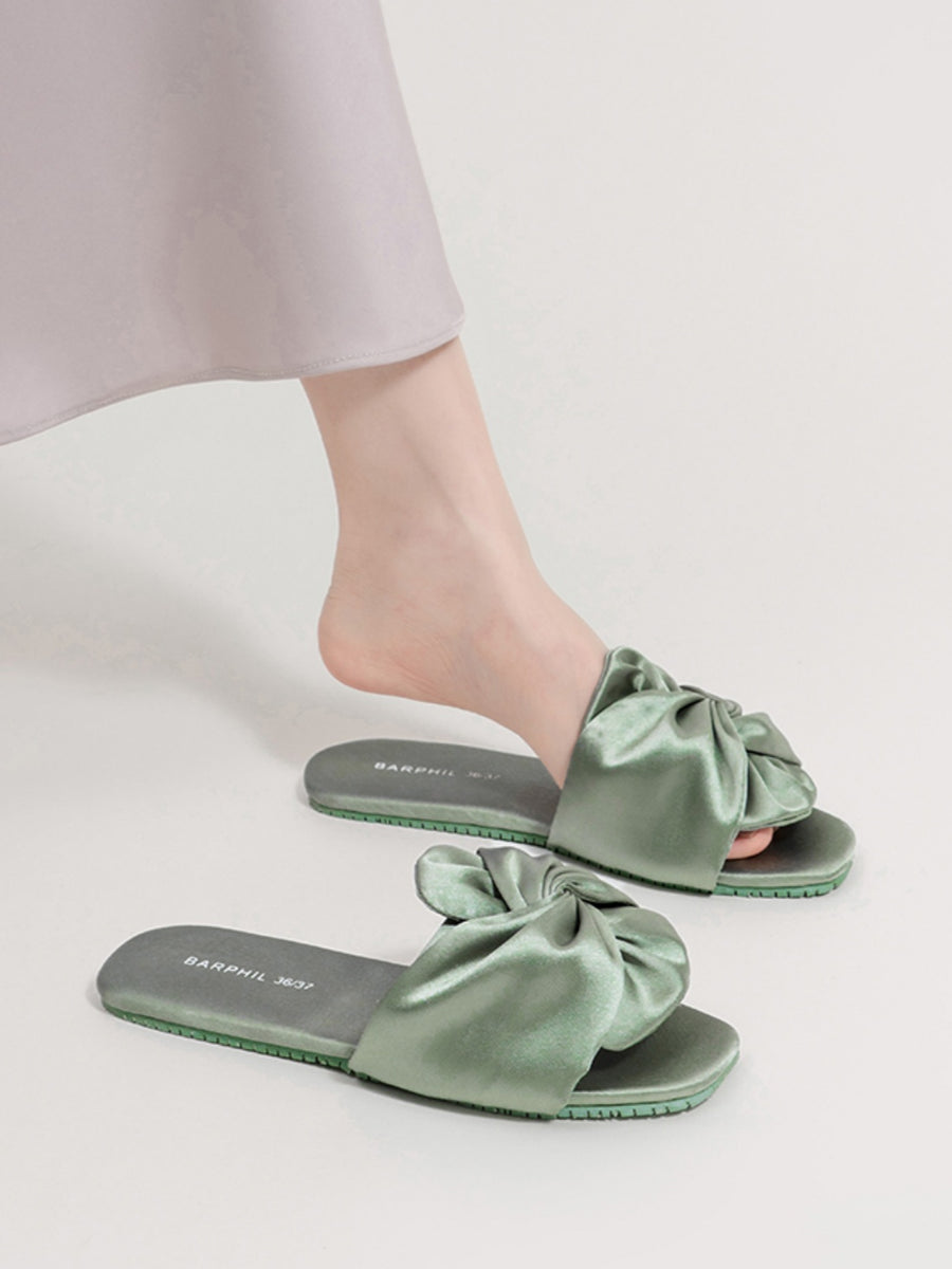 Silky Satin Bow Slippers