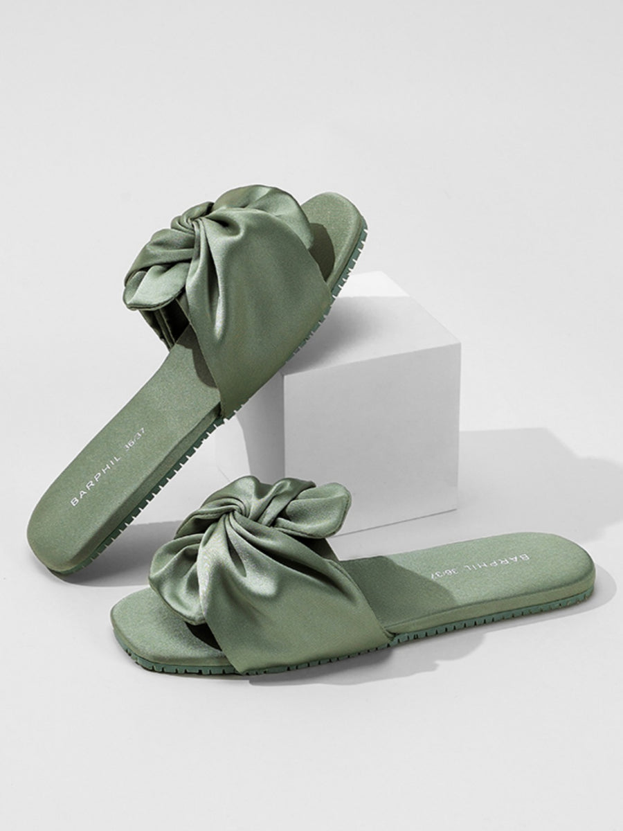 Silky Satin Bow Slippers