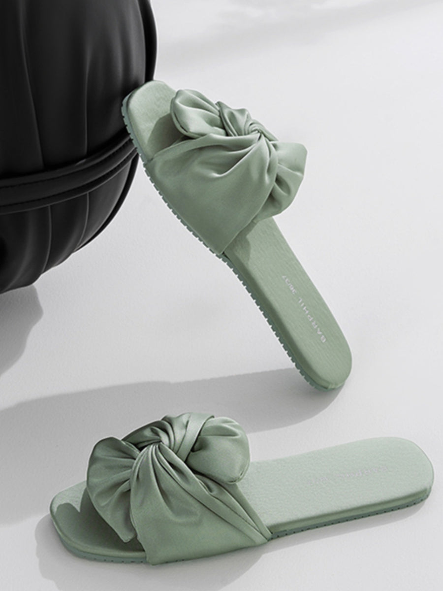 Silky Satin Bow Slippers