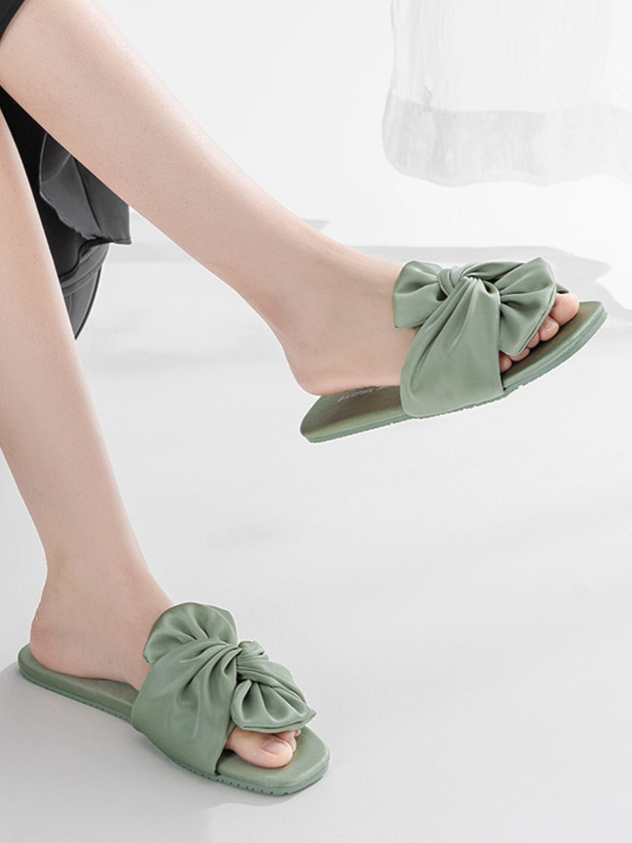 Silky Satin Bow Slippers
