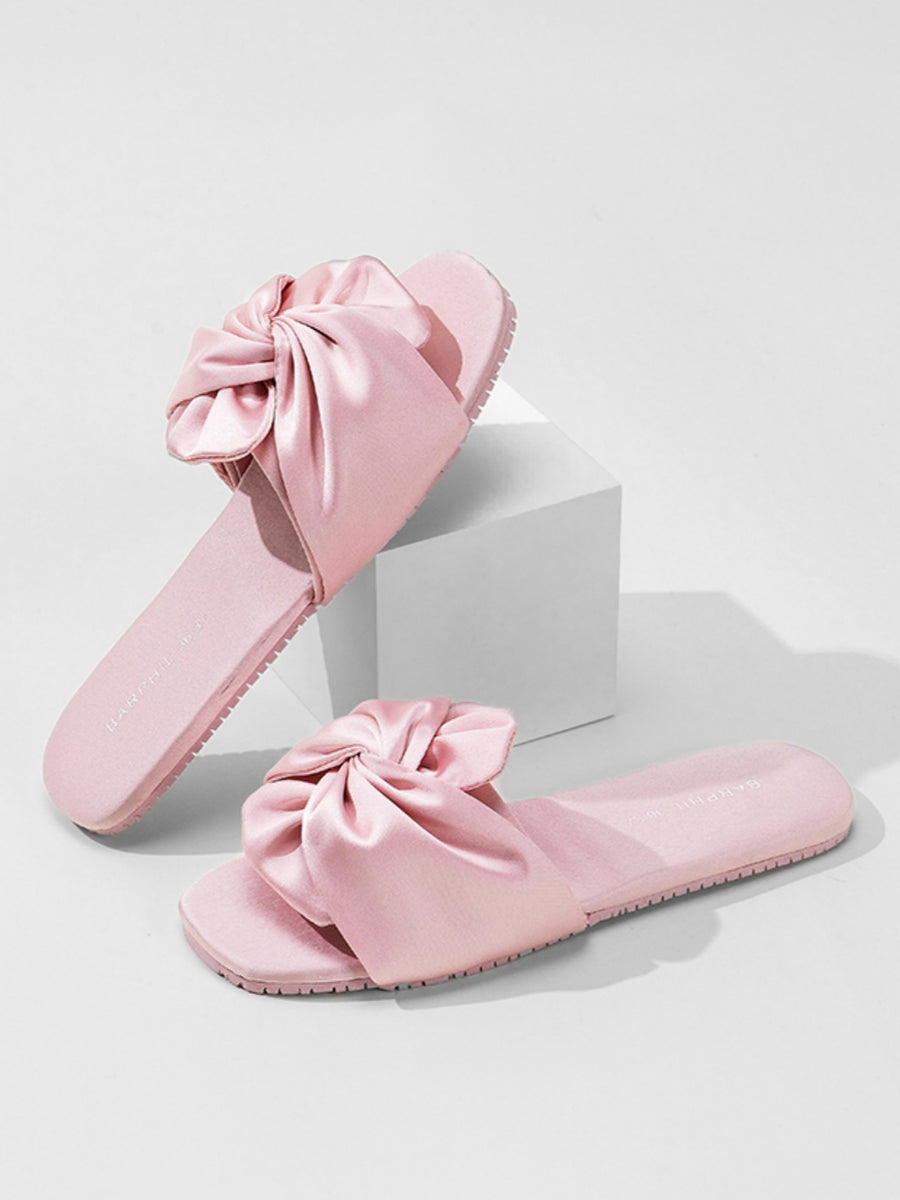 Silky Satin Bow Slippers