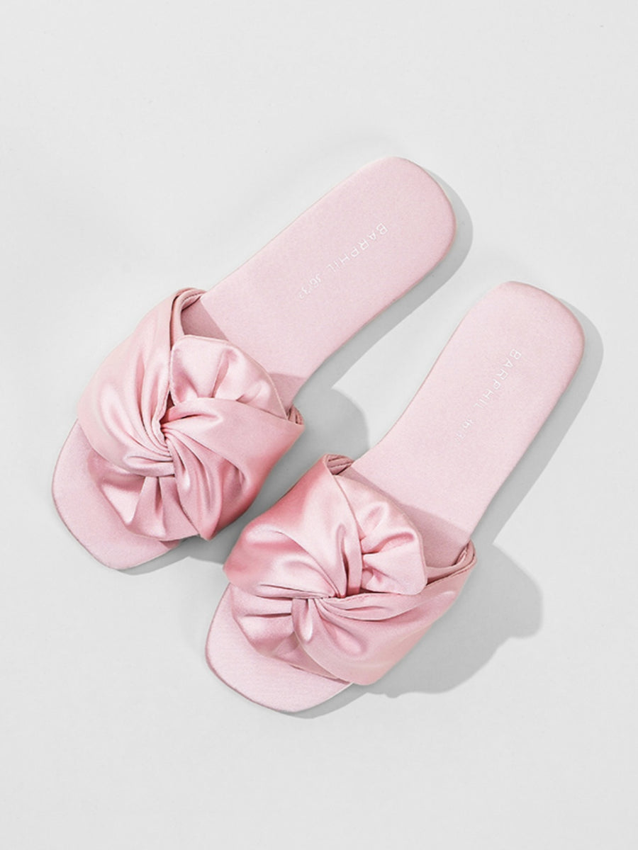 Silky Satin Bow Slippers