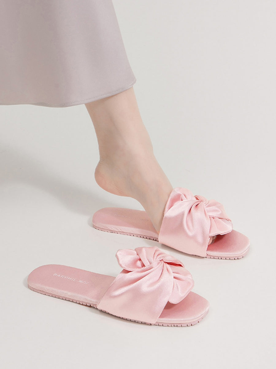 Silky Satin Bow Slippers