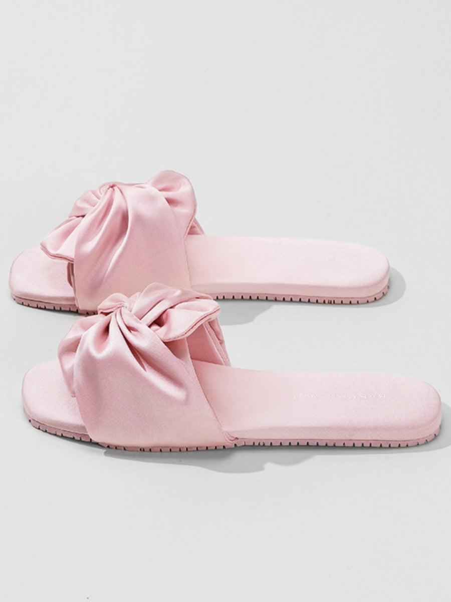 Silky Satin Bow Slippers
