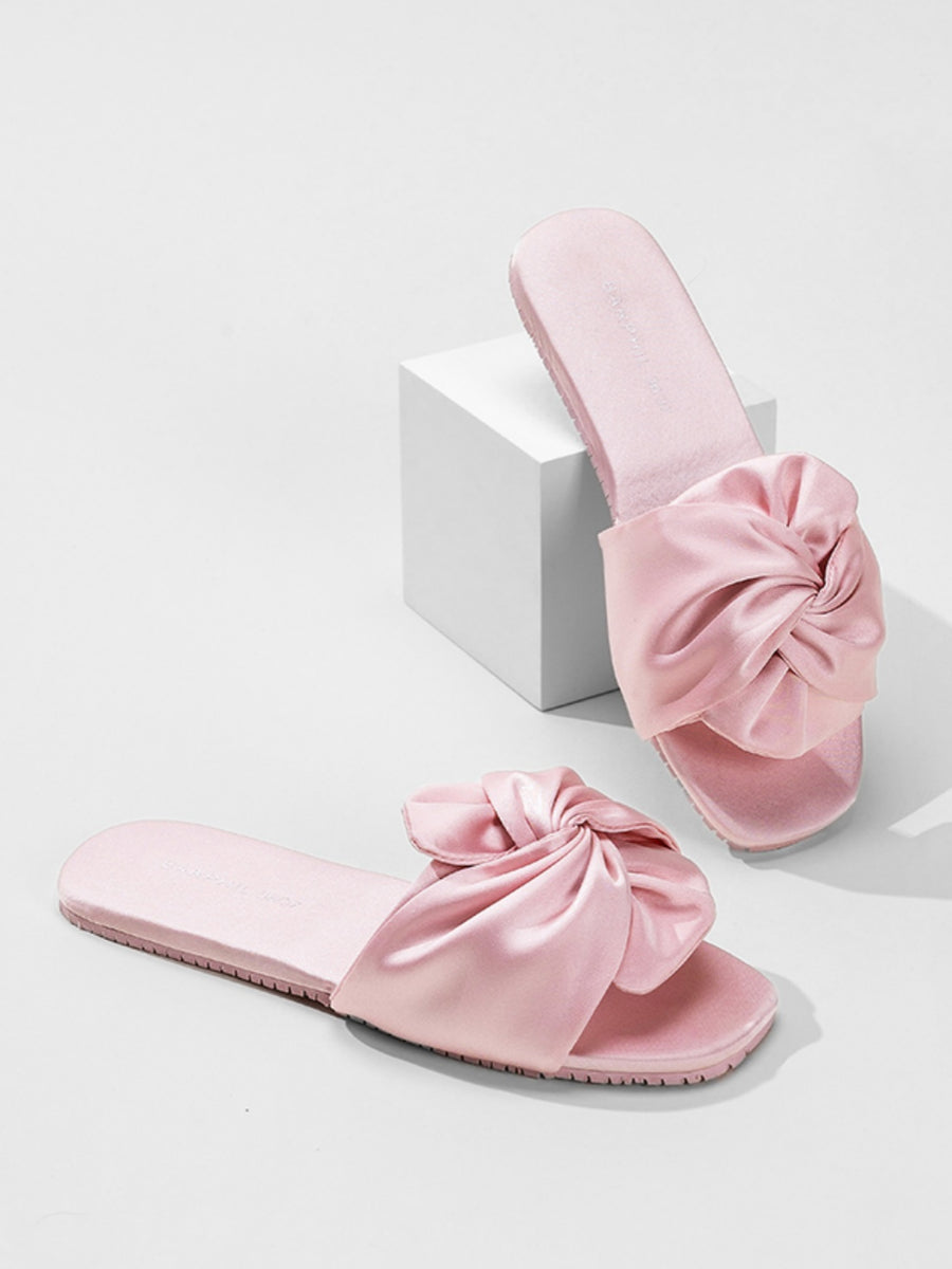 Silky Satin Bow Slippers