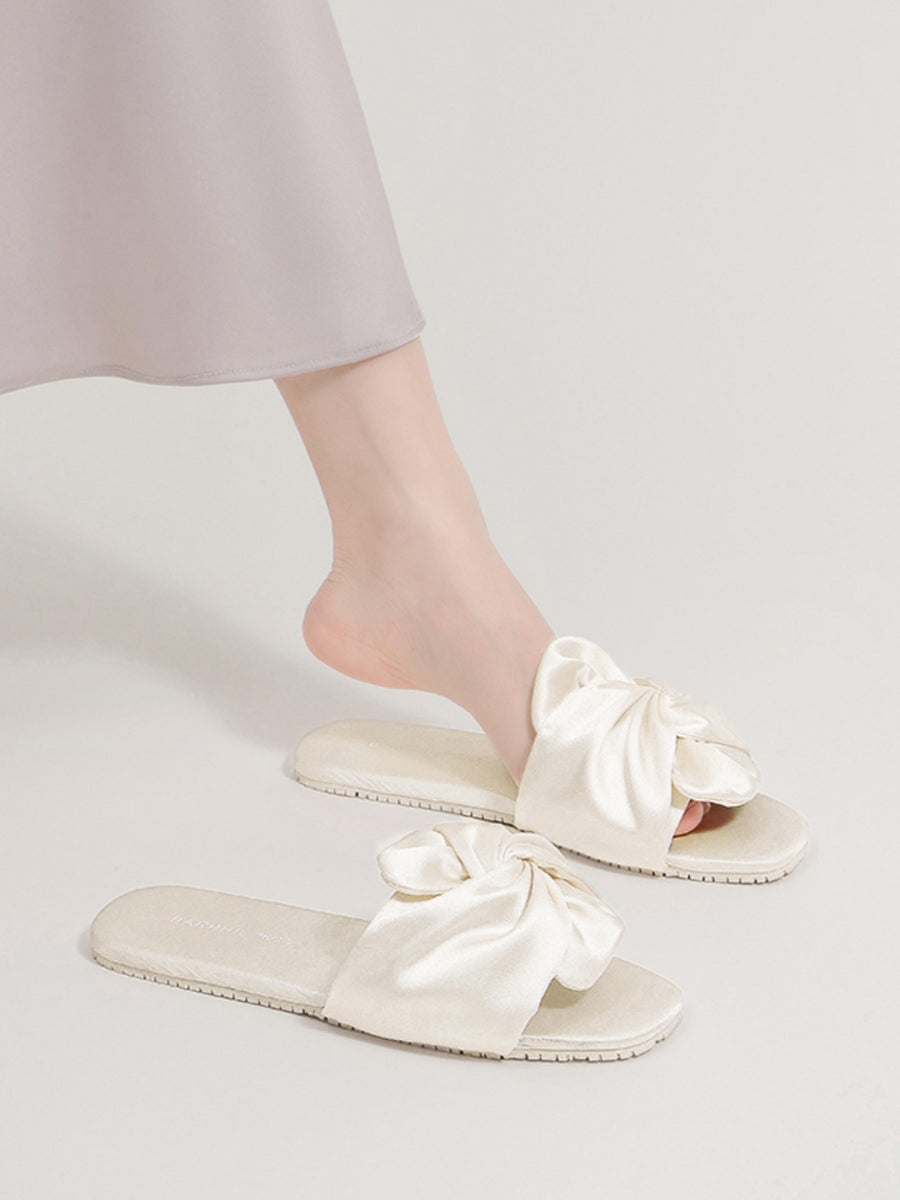 Silky Satin Bow Slippers