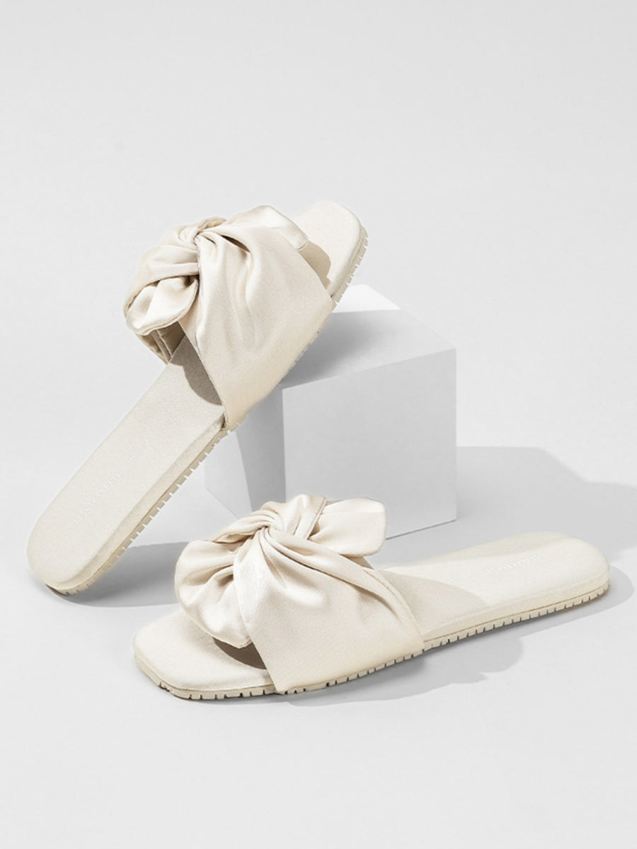 Silky Satin Bow Slippers
