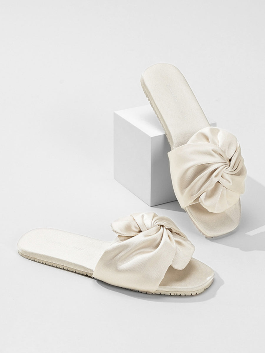 Silky Satin Bow Slippers