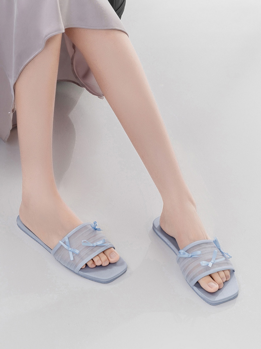 Fairy Mesh Bow Home Slippers