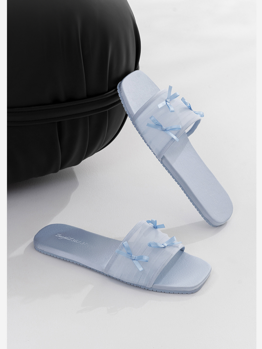 Fairy Mesh Bow Home Slippers