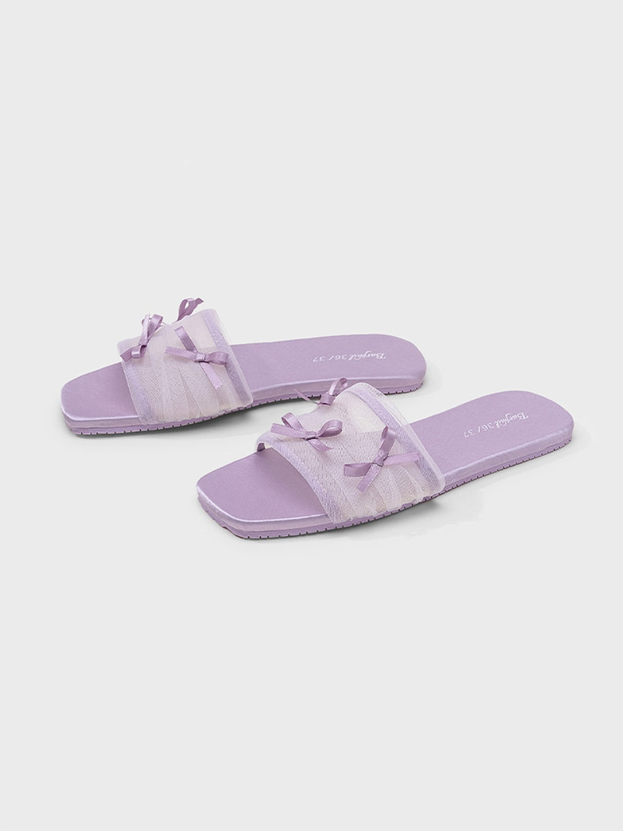 Fairy Mesh Bow Home Slippers