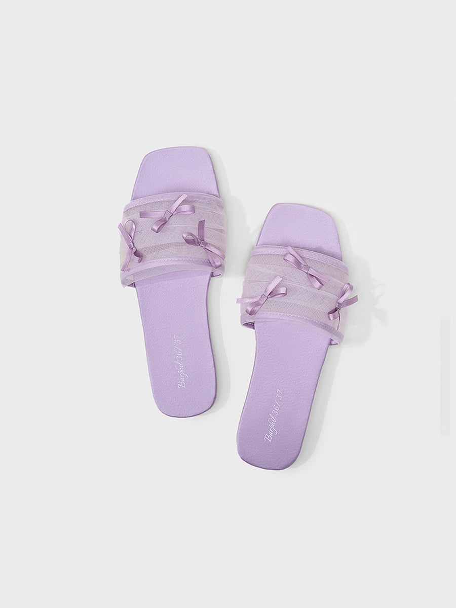 Fairy Mesh Bow Home Slippers