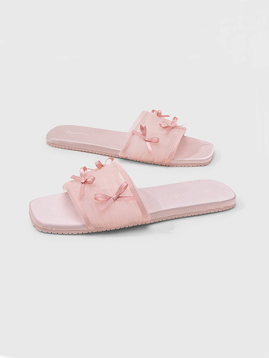 Fairy Mesh Bow Home Slippers