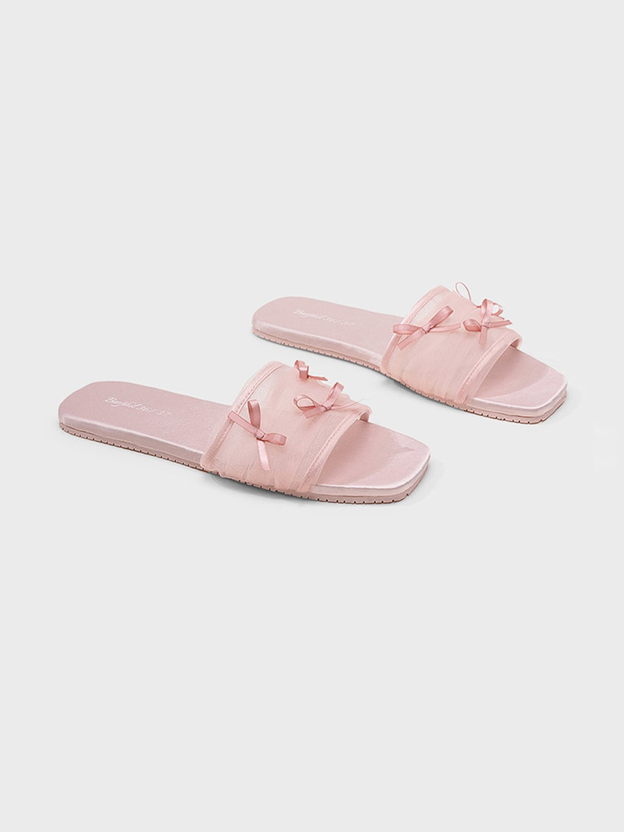 Fairy Mesh Bow Home Slippers