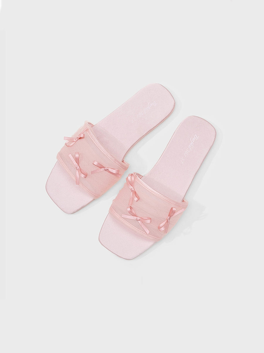Fairy Mesh Bow Home Slippers