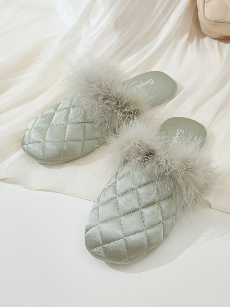 Cozy Fall & Winter Silk Satin Slippers