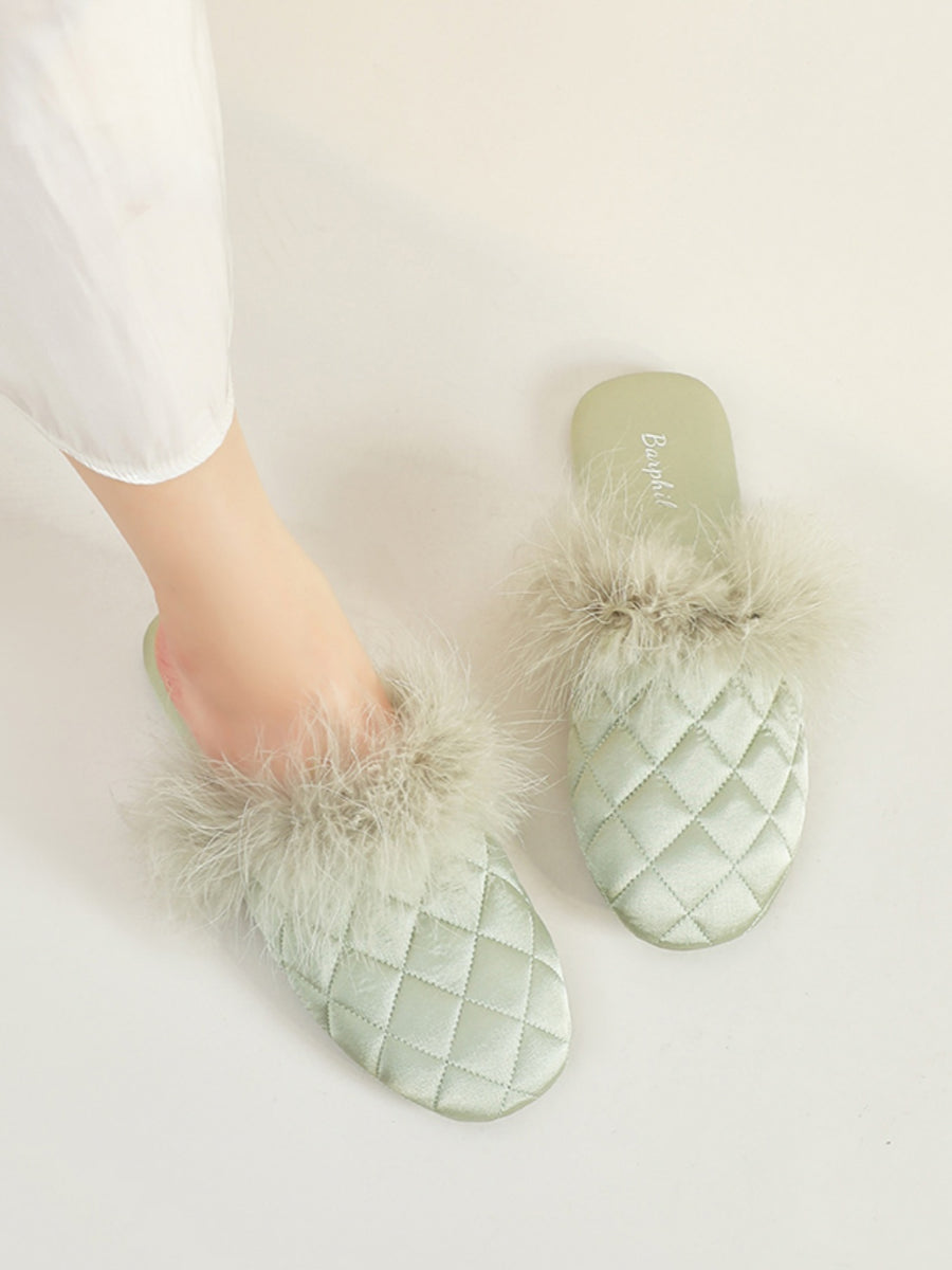 Cozy Fall & Winter Silk Satin Slippers
