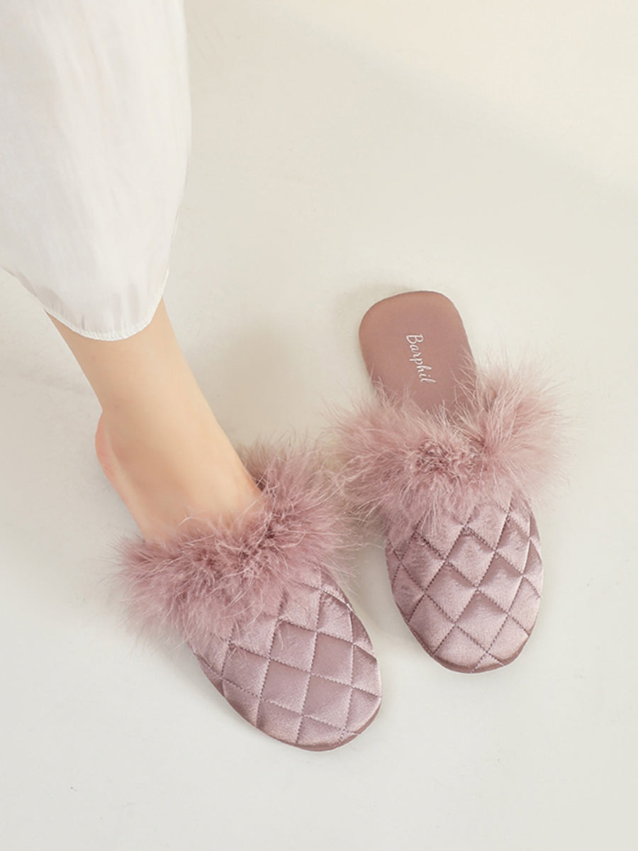 Cozy Fall & Winter Silk Satin Slippers