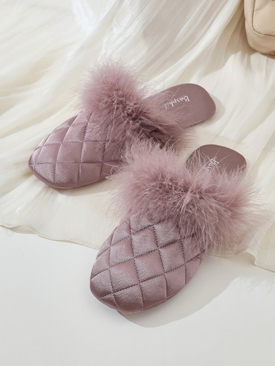 Cozy Fall & Winter Silk Satin Slippers