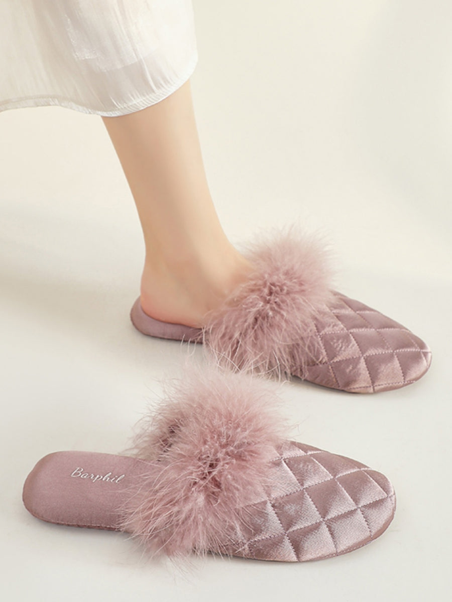 Cozy Fall & Winter Silk Satin Slippers