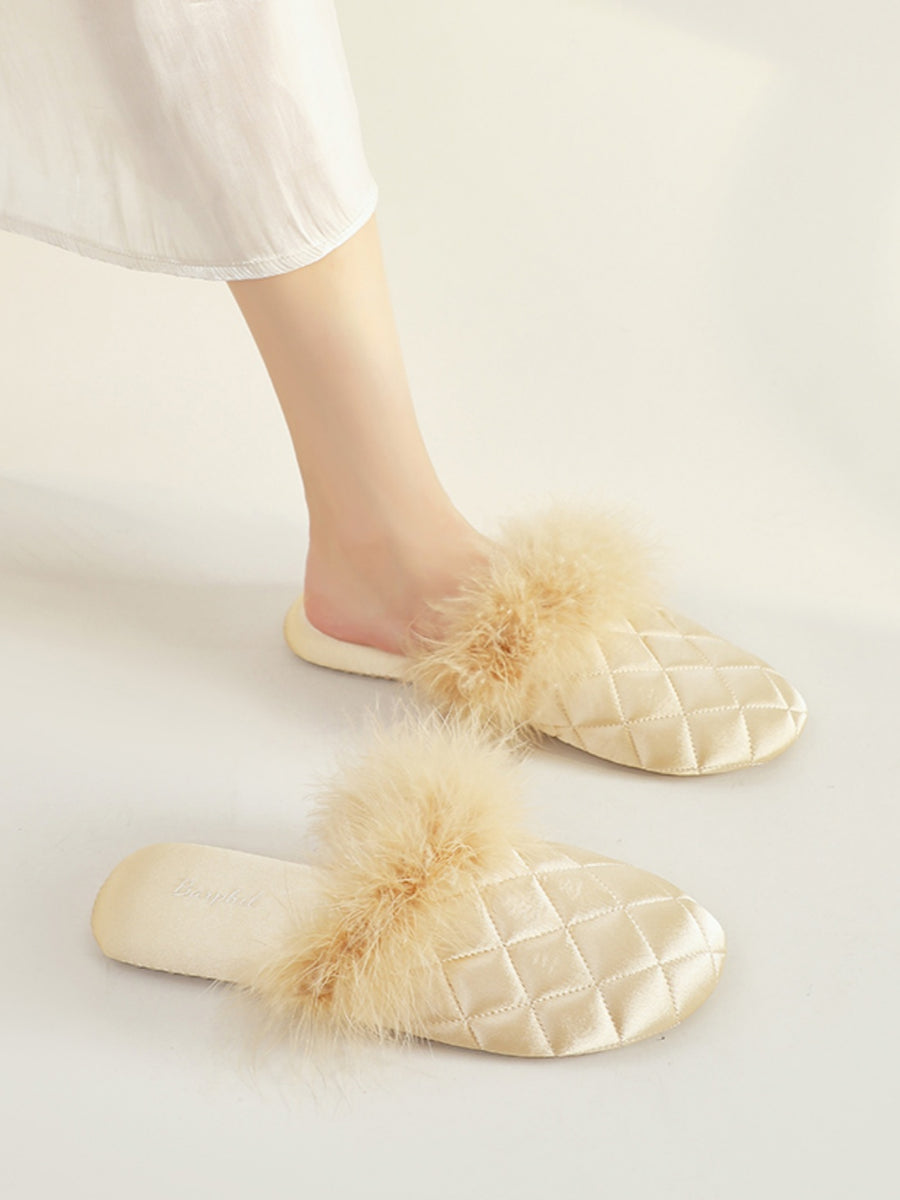 Cozy Fall & Winter Silk Satin Slippers