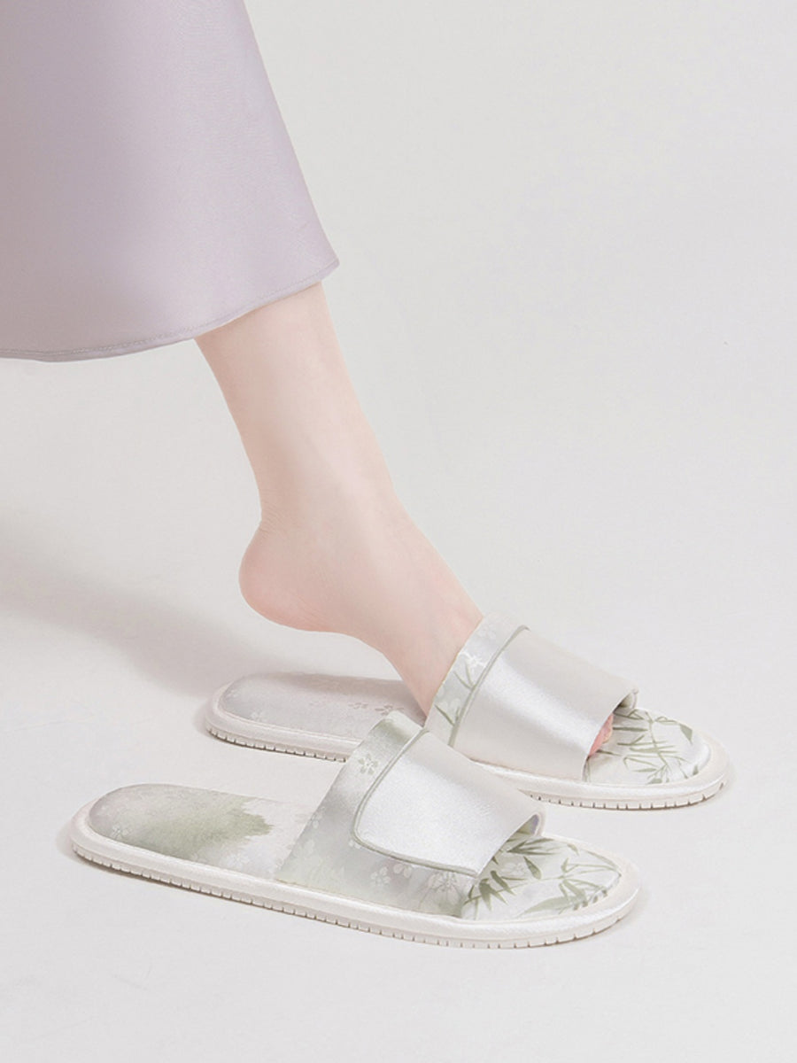 New Eastern Jacquard Satin Slippers