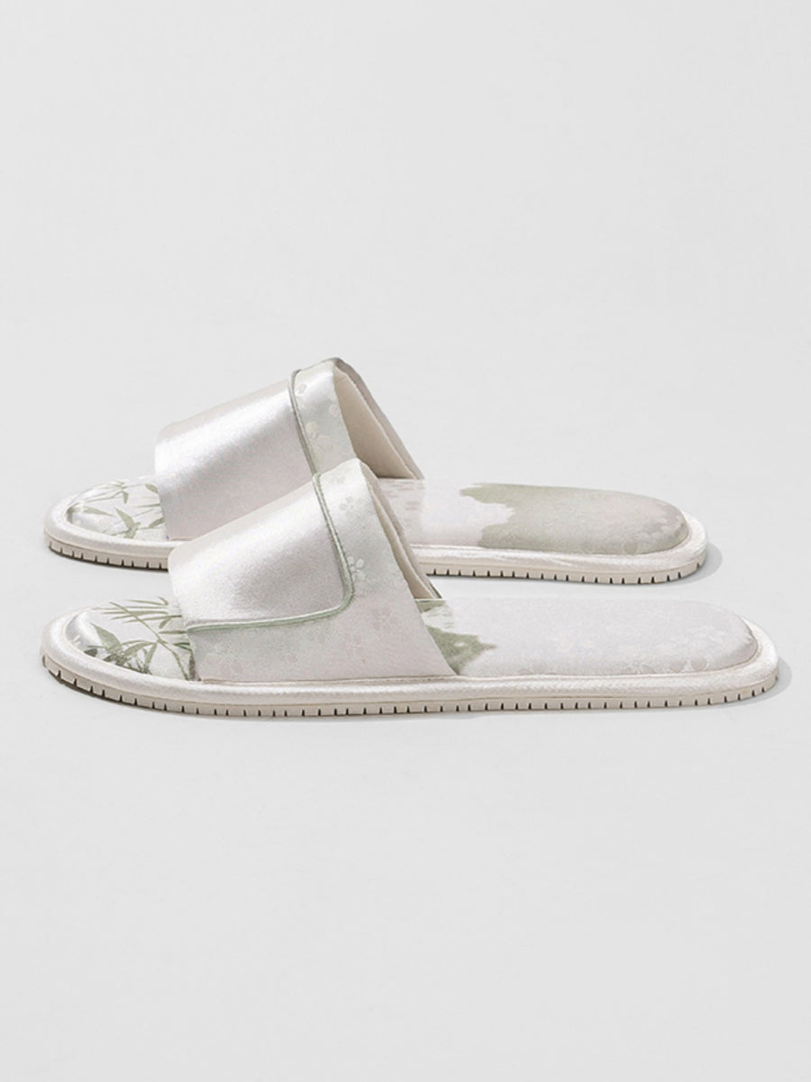 New Eastern Jacquard Satin Slippers