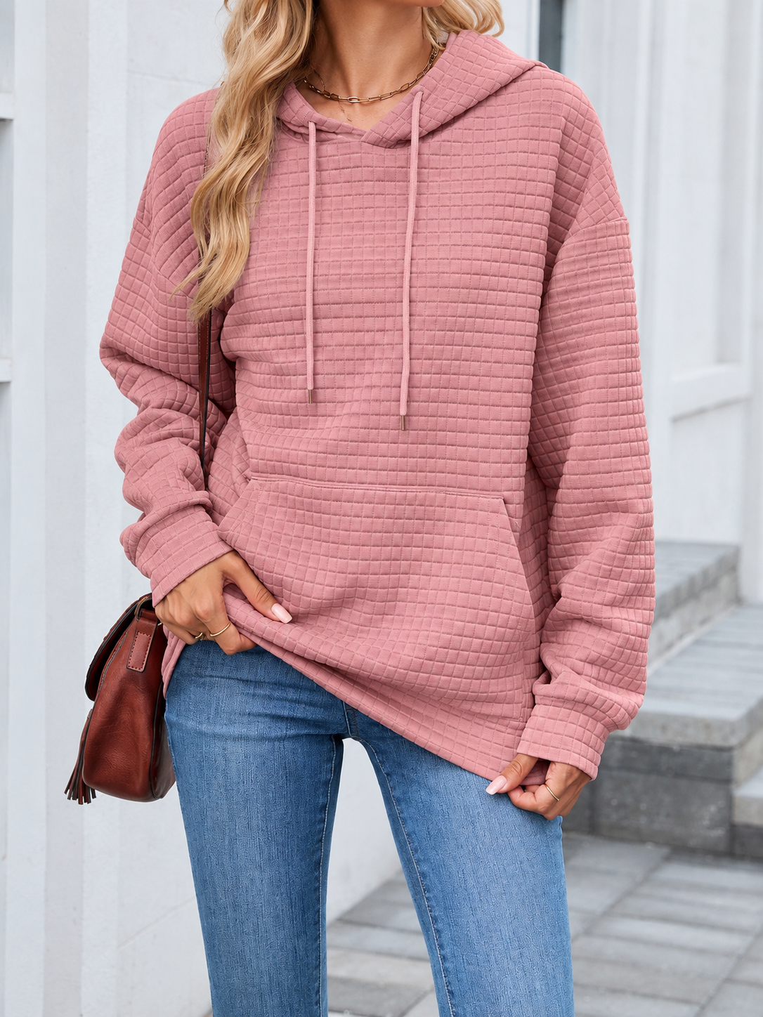 Elevated Textured Kangaroo Pocket Hoodie