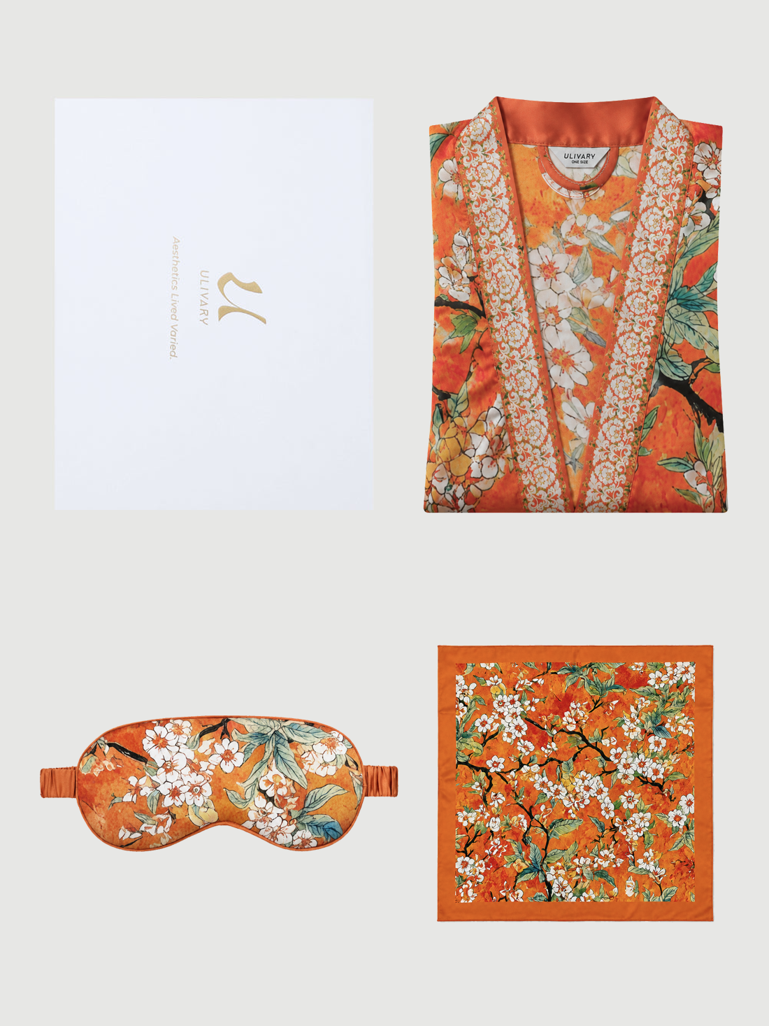 Luxury Asian-inspired Kimono Robe Accessory Giftbox 3-Pcs