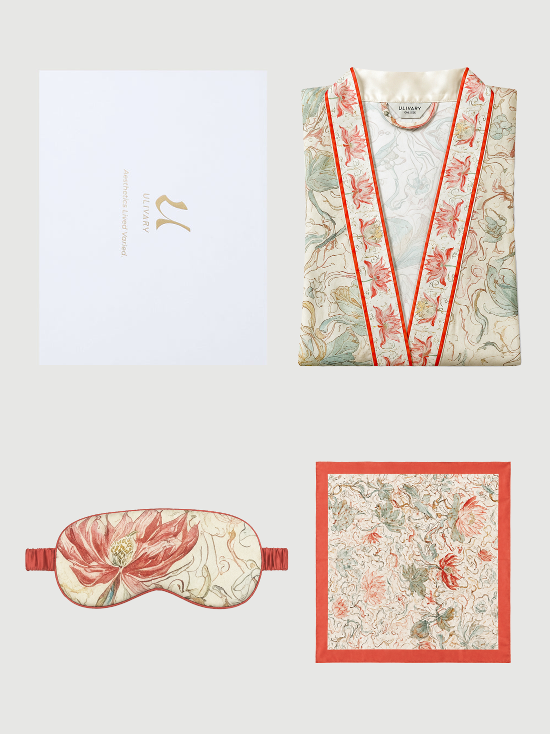 Luxury Asian-inspired Kimono Robe Accessory Giftbox 3-Pcs