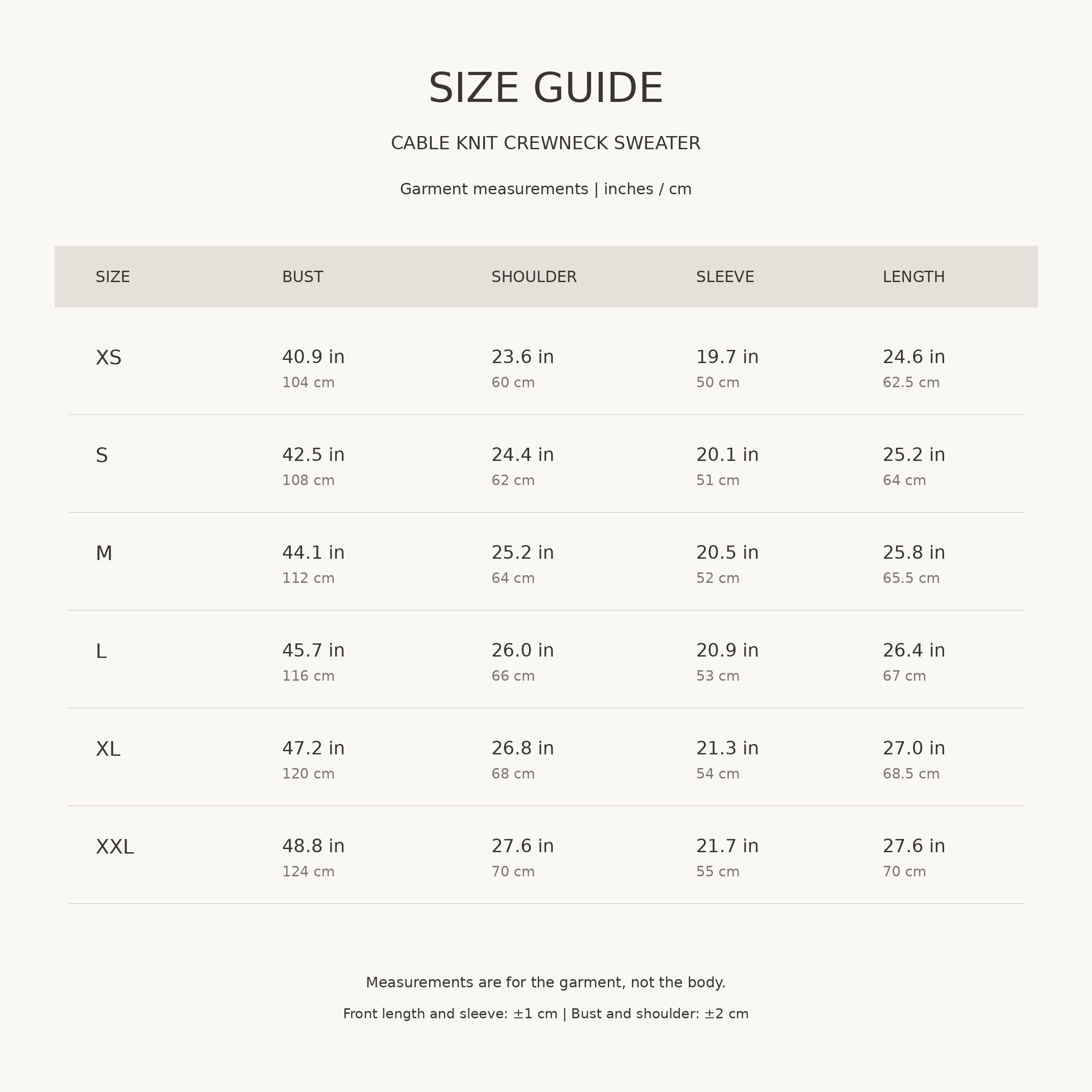 Minimalist Cable Knit Sweater Crewneck Long Sleeve Loose Fit