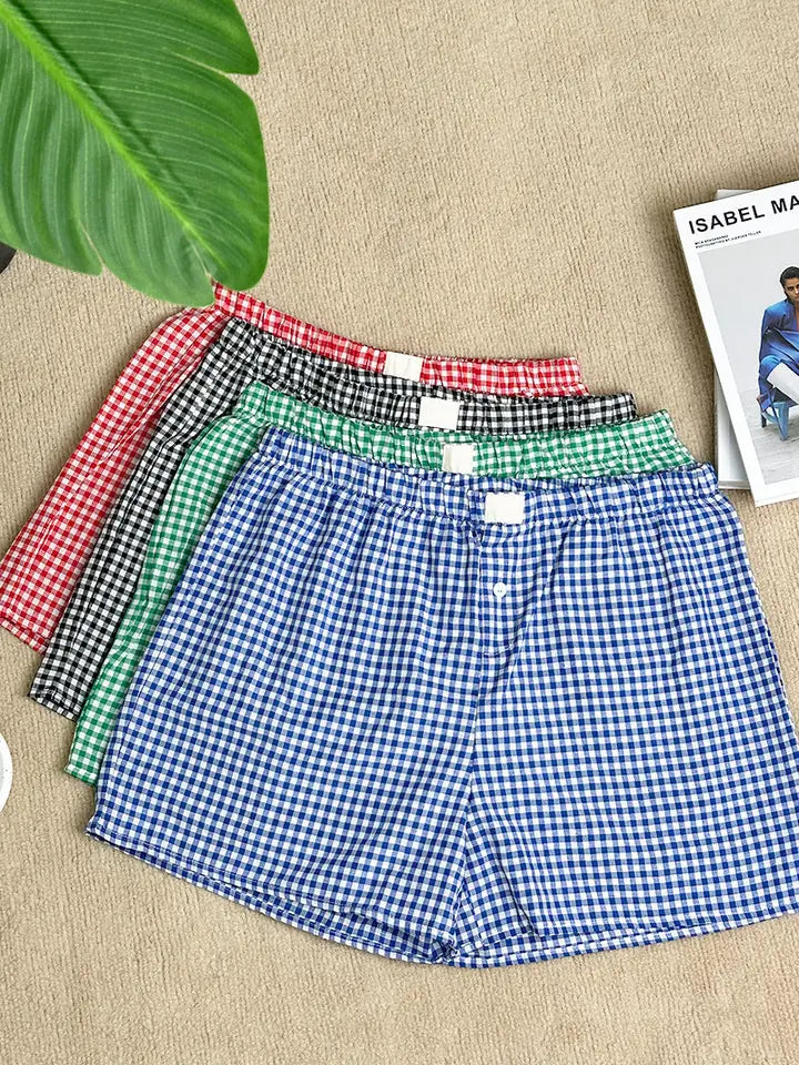 Gingham High-Rise Shorts