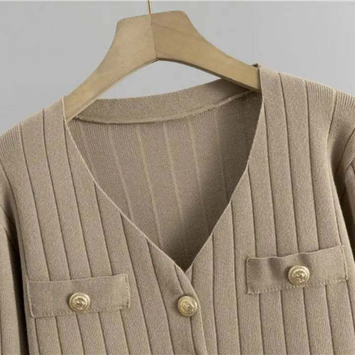 Vest and Cardigan and Wide-leg Pants Set