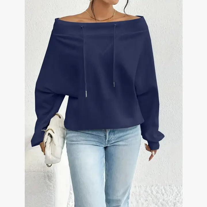Off-Shoulder Drawstring Top