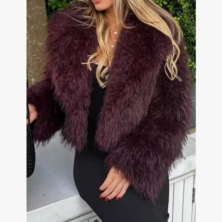 Cropped Faux Fur Jacket