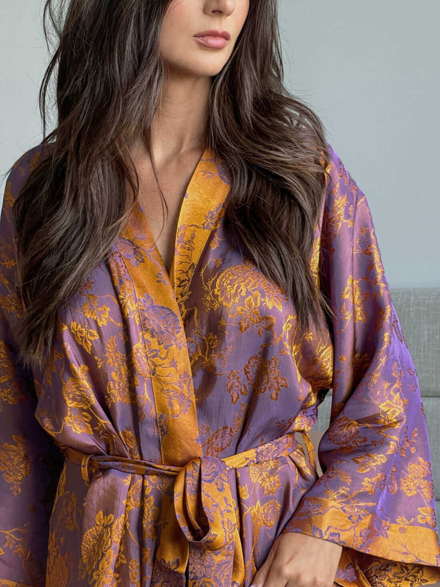 Oriental Jacquard Kimono Robe