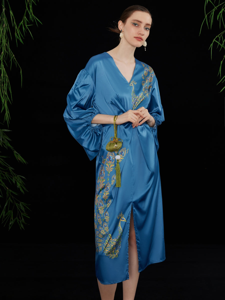Oriental Peacock  Lantern Dress