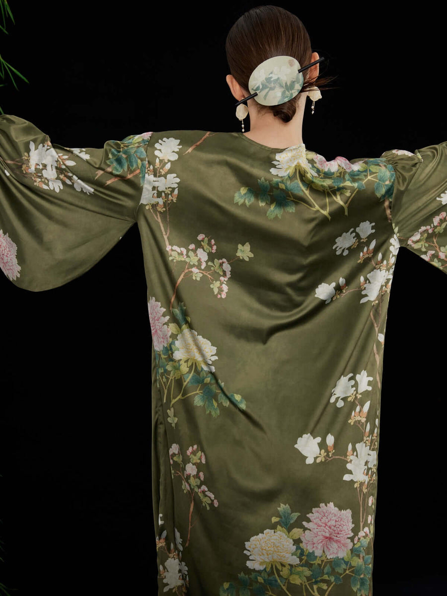Oriental Floral Lantern Dress