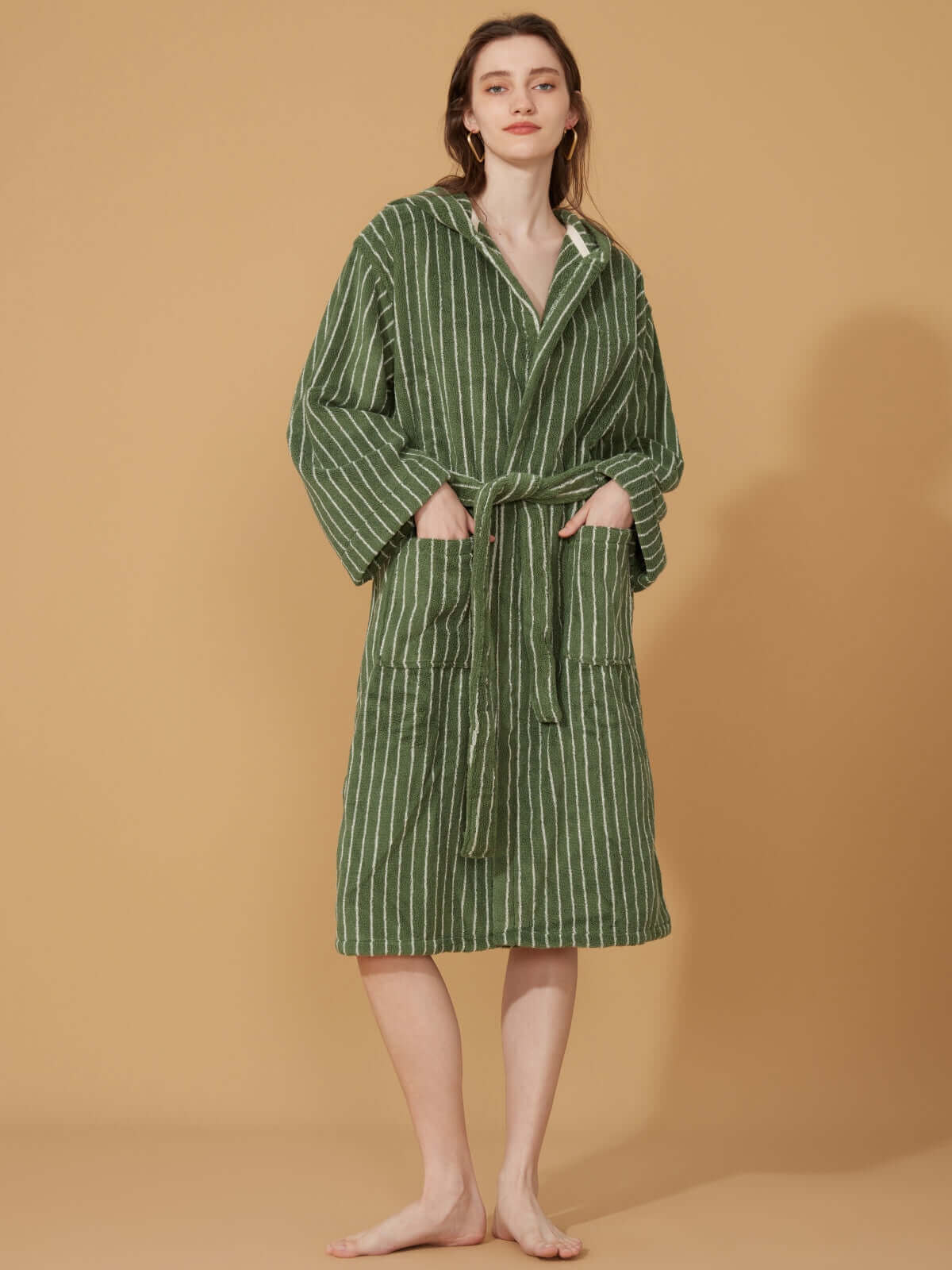 Organic Cotton Striped Bathrobe