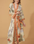 Orange Leopard Kimono Robe