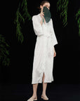 Oriental Jacquard Robe White